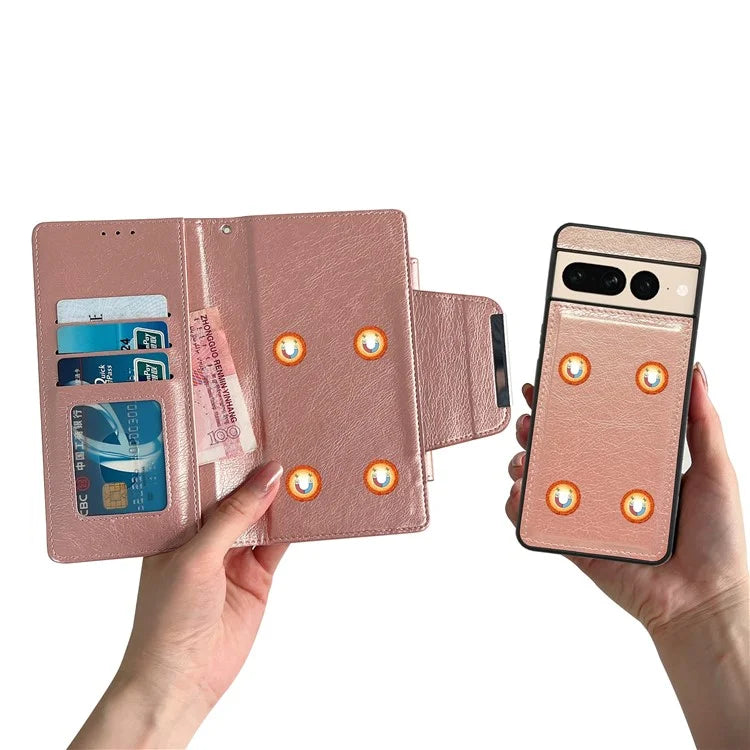 For Google Pixel 7 Pro 5G Leather Case Detachable 2-in-1 Design Stand Wallet Phone Cover