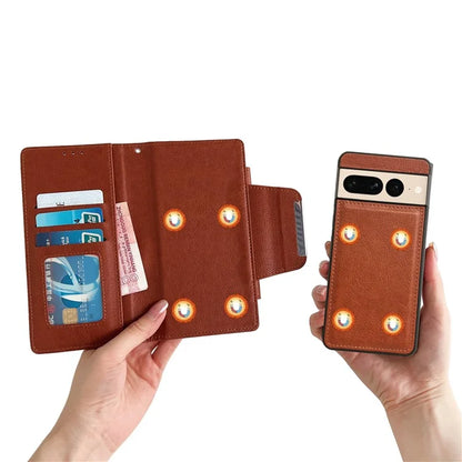 For Google Pixel 7 Pro 5G Leather Case Detachable 2-in-1 Design Stand Wallet Phone Cover