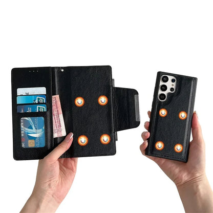 For Samsung Galaxy S22 Ultra 5G Magnetic Case Stand Leather Detachable 2-in-1 Design Phone Shell