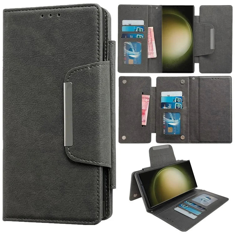 For Samsung Galaxy S22 Ultra 5G Magnetic Case Stand Leather Detachable 2-in-1 Design Phone Shell