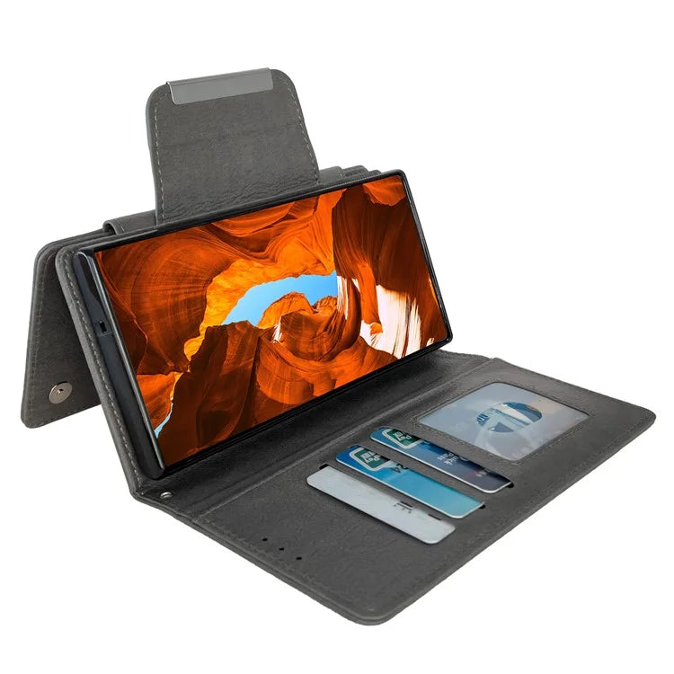 For Samsung Galaxy S22 Ultra 5G Magnetic Case Stand Leather Detachable 2-in-1 Design Phone Shell