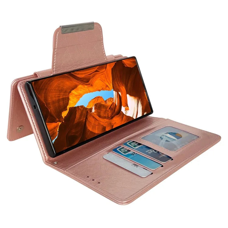 For Samsung Galaxy S22 Ultra 5G Magnetic Case Stand Leather Detachable 2-in-1 Design Phone Shell