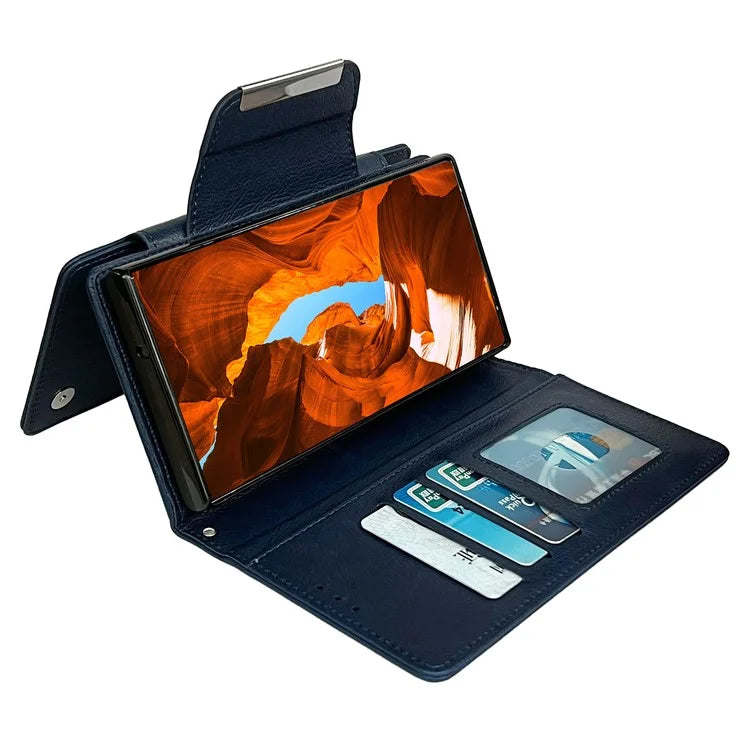 For Samsung Galaxy S22 Ultra 5G Magnetic Case Stand Leather Detachable 2-in-1 Design Phone Shell