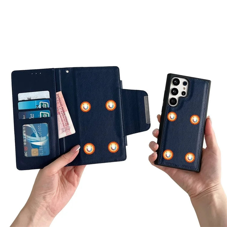 For Samsung Galaxy S22 Ultra 5G Magnetic Case Stand Leather Detachable 2-in-1 Design Phone Shell