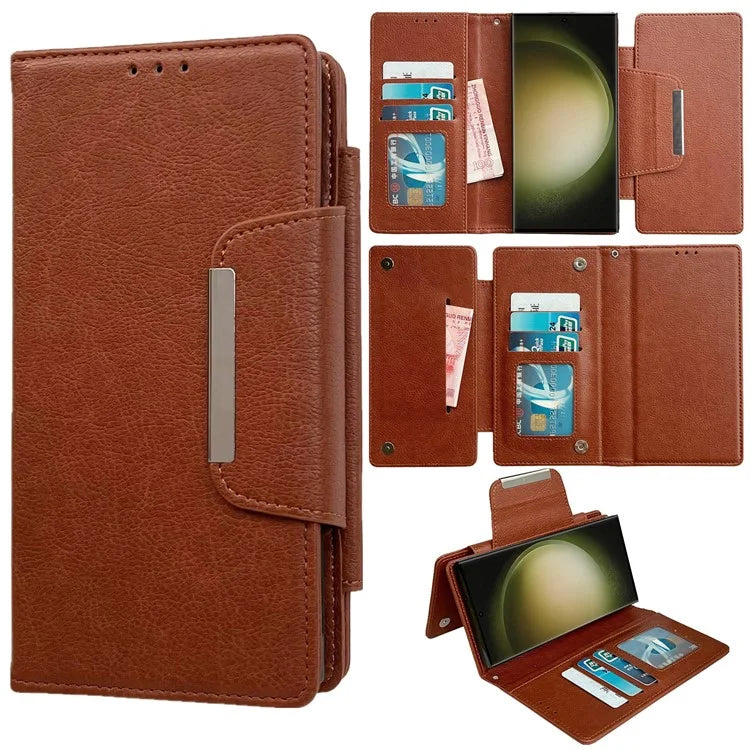 For Samsung Galaxy S22 Ultra 5G Magnetic Case Stand Leather Detachable 2-in-1 Design Phone Shell