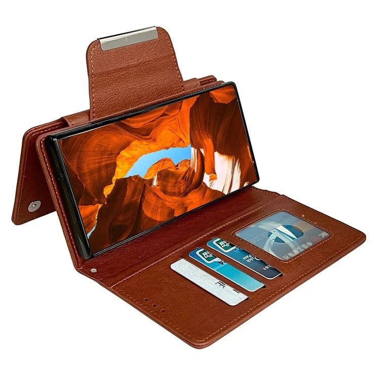 For Samsung Galaxy S22 Ultra 5G Magnetic Case Stand Leather Detachable 2-in-1 Design Phone Shell