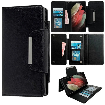 For Samsung Galaxy S21 Ultra 5G Wallet Phone Case Detachable 2-in-1 Design Leather Flip Cover
