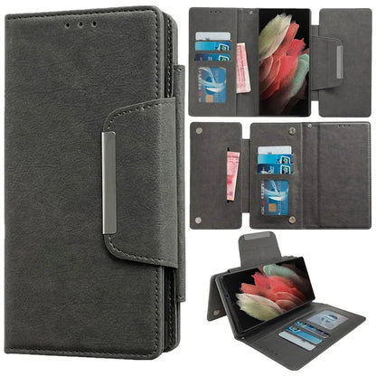 For Samsung Galaxy S21 Ultra 5G Wallet Phone Case Detachable 2-in-1 Design Leather Flip Cover