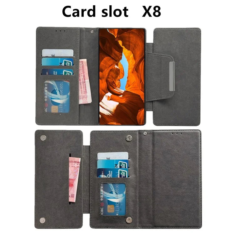 For Samsung Galaxy S21 Ultra 5G Wallet Phone Case Detachable 2-in-1 Design Leather Flip Cover