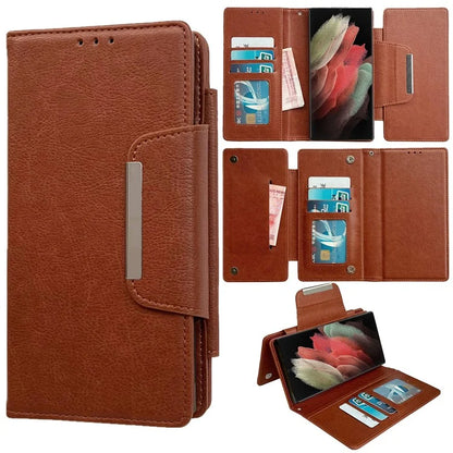For Samsung Galaxy S21 Ultra 5G Wallet Phone Case Detachable 2-in-1 Design Leather Flip Cover
