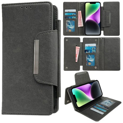 For iPhone 14 Plus Case PU Leather Detachable 2-in-1 Design Wallet Phone Cover