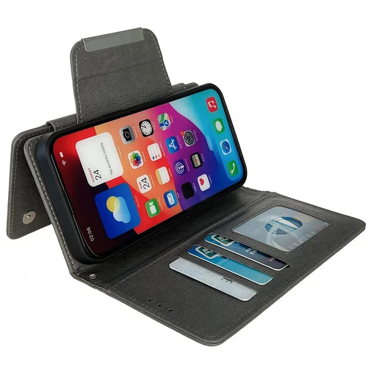 For iPhone 13 Wallet Case Detachable 2-in-1 Shockproof Leather Phone Cover