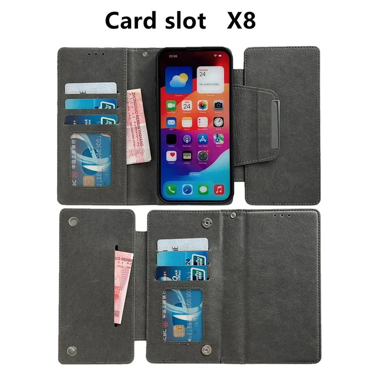 For iPhone 13 Wallet Case Detachable 2-in-1 Shockproof Leather Phone Cover