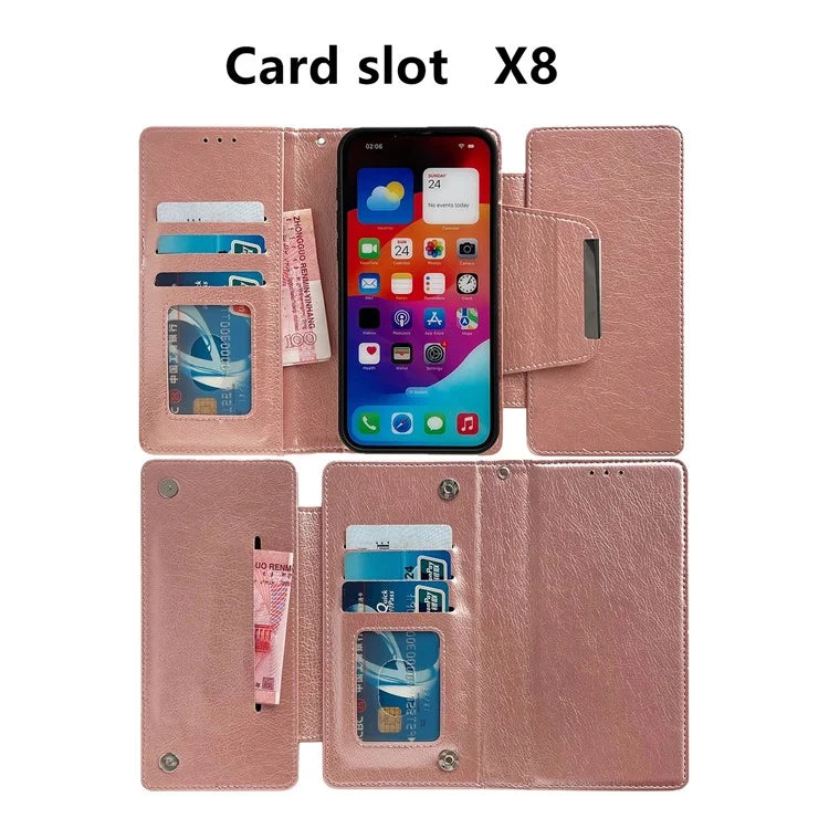 For iPhone 13 Wallet Case Detachable 2-in-1 Shockproof Leather Phone Cover