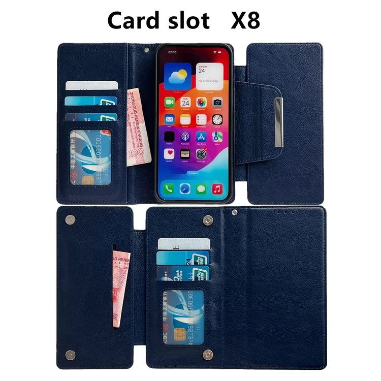For iPhone 13 Wallet Case Detachable 2-in-1 Shockproof Leather Phone Cover