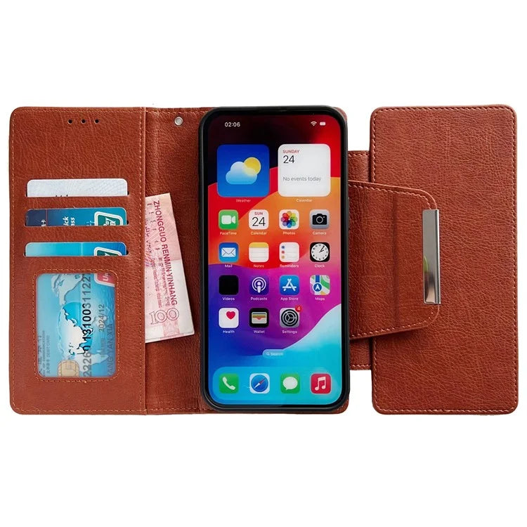 For iPhone 13 Wallet Case Detachable 2-in-1 Shockproof Leather Phone Cover