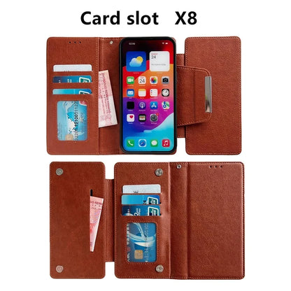 For iPhone 13 Wallet Case Detachable 2-in-1 Shockproof Leather Phone Cover