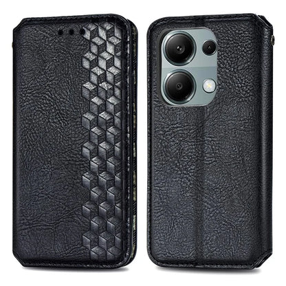 For Xiaomi Redmi Note 13 Pro 4G / Poco M6 Pro 4G Phone Case Rhombus Leather Wallet Cover