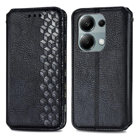 For Xiaomi Redmi Note 13 Pro 4G / Poco M6 Pro 4G Phone Case Rhombus Leather Wallet Cover