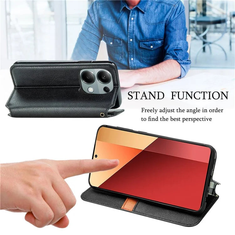 For Xiaomi Redmi Note 13 Pro 4G / Poco M6 Pro 4G Phone Case Rhombus Leather Wallet Cover