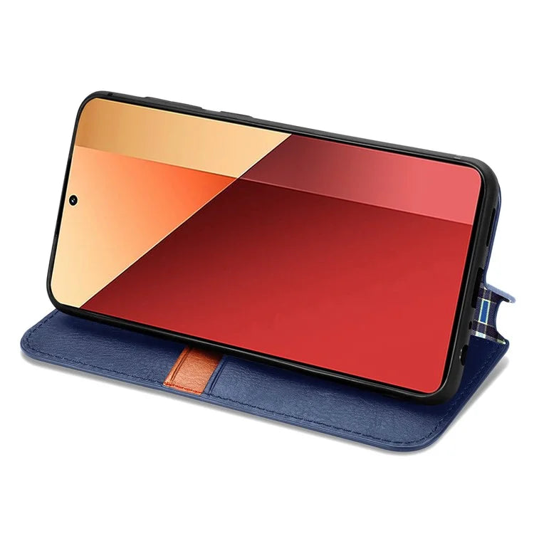 For Xiaomi Redmi Note 13 Pro 4G / Poco M6 Pro 4G Phone Case Rhombus Leather Wallet Cover