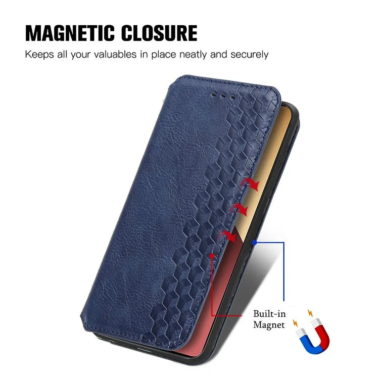 For Xiaomi Redmi Note 13 Pro 4G / Poco M6 Pro 4G Phone Case Rhombus Leather Wallet Cover