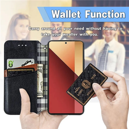 For Xiaomi Redmi Note 13 Pro 4G / Poco M6 Pro 4G Phone Case Rhombus Leather Wallet Cover