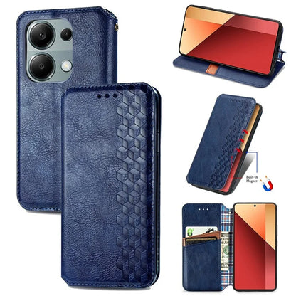 For Xiaomi Redmi Note 13 Pro 4G / Poco M6 Pro 4G Phone Case Rhombus Leather Wallet Cover
