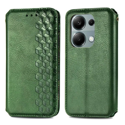 For Xiaomi Redmi Note 13 Pro 4G / Poco M6 Pro 4G Phone Case Rhombus Leather Wallet Cover