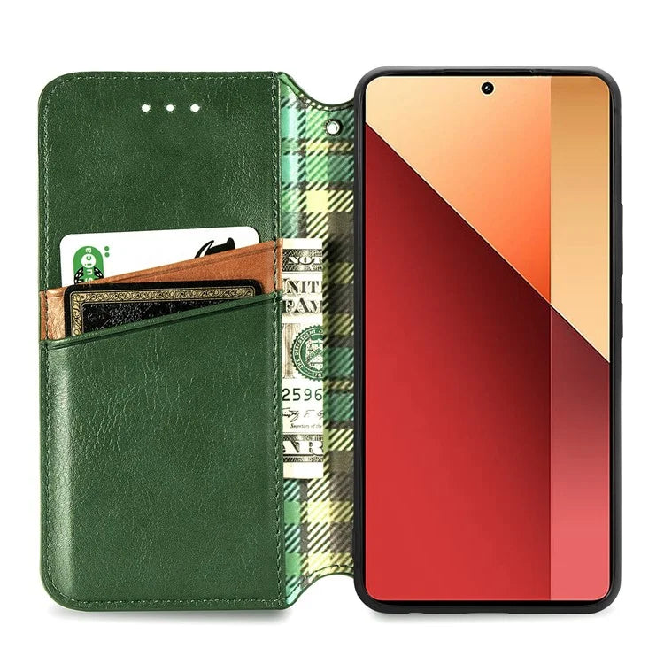 For Xiaomi Redmi Note 13 Pro 4G / Poco M6 Pro 4G Phone Case Rhombus Leather Wallet Cover