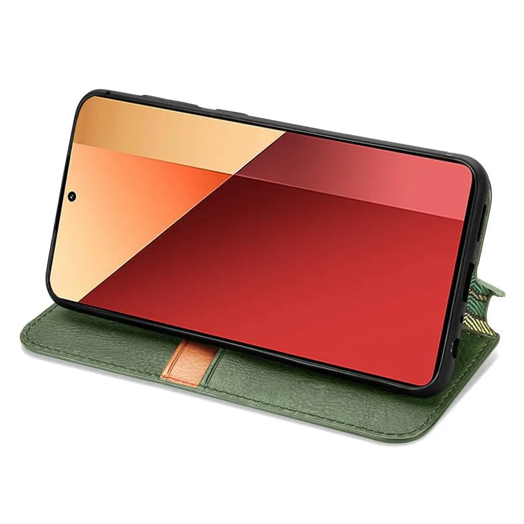 For Xiaomi Redmi Note 13 Pro 4G / Poco M6 Pro 4G Phone Case Rhombus Leather Wallet Cover
