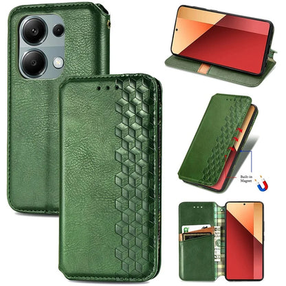 For Xiaomi Redmi Note 13 Pro 4G / Poco M6 Pro 4G Phone Case Rhombus Leather Wallet Cover