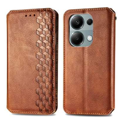 For Xiaomi Redmi Note 13 Pro 4G / Poco M6 Pro 4G Phone Case Rhombus Leather Wallet Cover