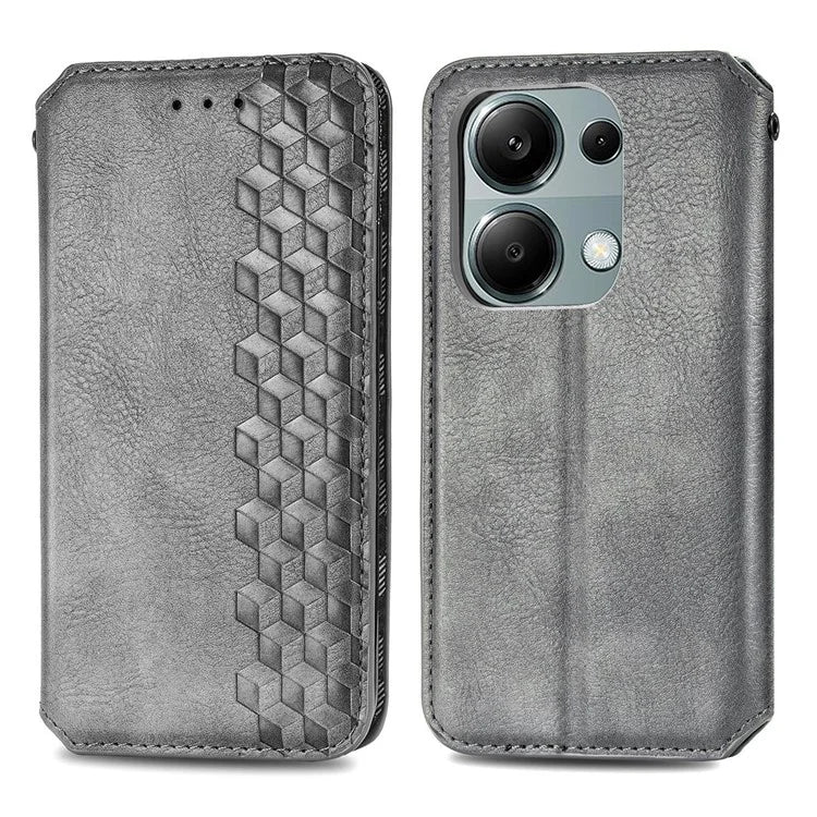 For Xiaomi Redmi Note 13 Pro 4G / Poco M6 Pro 4G Phone Case Rhombus Leather Wallet Cover