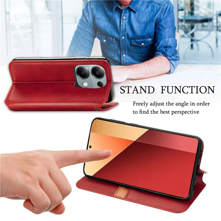 For Xiaomi Redmi Note 13 Pro 4G / Poco M6 Pro 4G Phone Case Rhombus Leather Wallet Cover