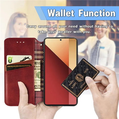 For Xiaomi Redmi Note 13 Pro 4G / Poco M6 Pro 4G Phone Case Rhombus Leather Wallet Cover