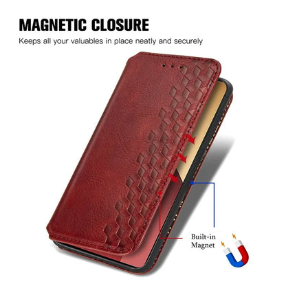 For Xiaomi Redmi Note 13 Pro 4G / Poco M6 Pro 4G Phone Case Rhombus Leather Wallet Cover