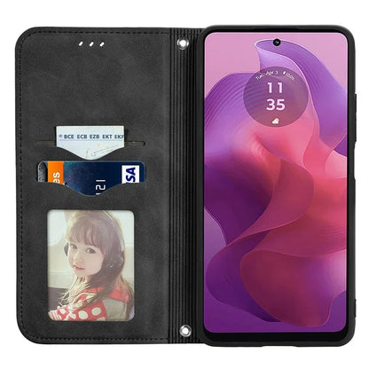 For Motorola Moto E14 4G / G04 4G / G04s 4G / G24 4G Case PU Leather Skin-Touch Stand Phone Cover