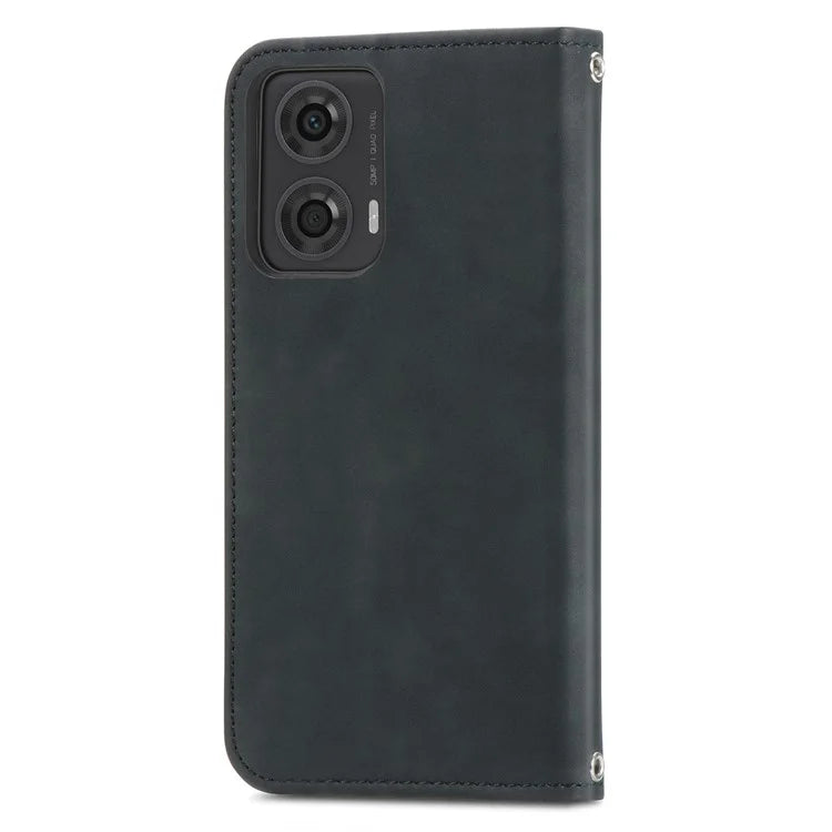 For Motorola Moto E14 4G / G04 4G / G04s 4G / G24 4G Case PU Leather Skin-Touch Stand Phone Cover