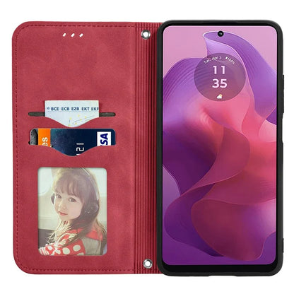 For Motorola Moto E14 4G / G04 4G / G04s 4G / G24 4G Case PU Leather Skin-Touch Stand Phone Cover