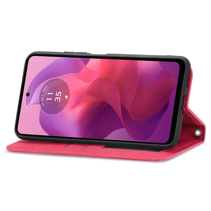For Motorola Moto E14 4G / G04 4G / G04s 4G / G24 4G Case PU Leather Skin-Touch Stand Phone Cover