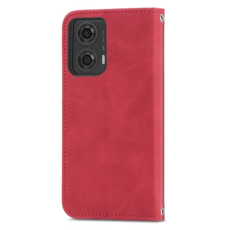 For Motorola Moto E14 4G / G04 4G / G04s 4G / G24 4G Case PU Leather Skin-Touch Stand Phone Cover