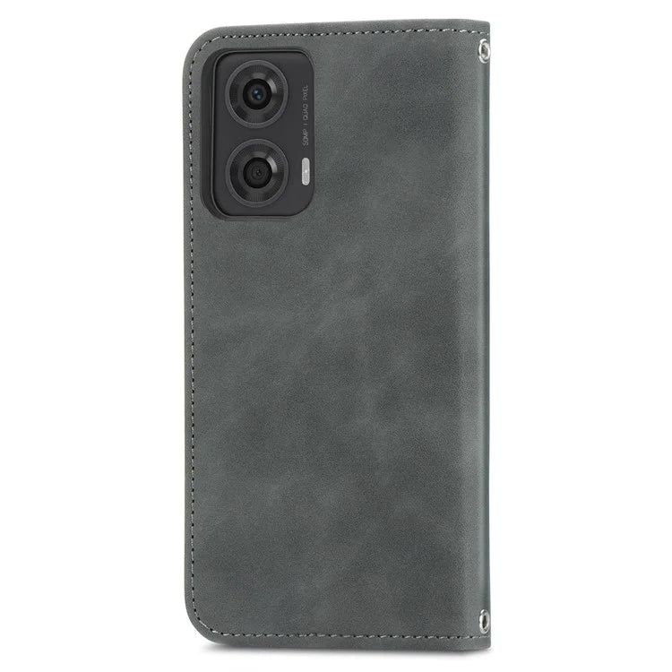 For Motorola Moto E14 4G / G04 4G / G04s 4G / G24 4G Case PU Leather Skin-Touch Stand Phone Cover