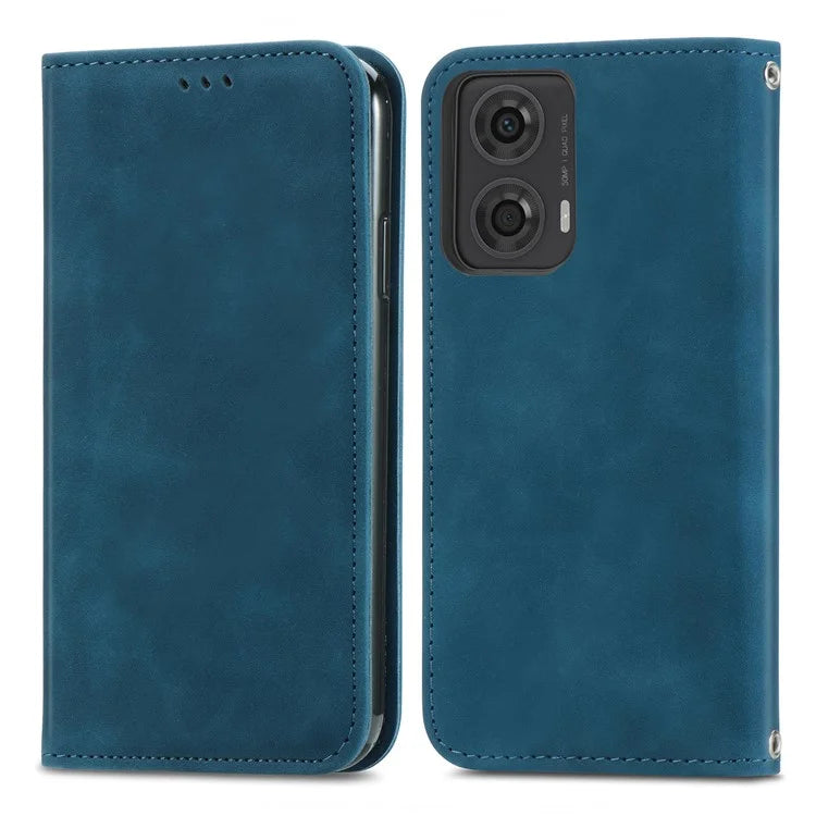 For Motorola Moto E14 4G / G04 4G / G04s 4G / G24 4G Case PU Leather Skin-Touch Stand Phone Cover