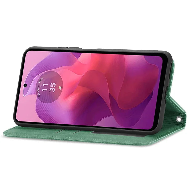 For Motorola Moto E14 4G / G04 4G / G04s 4G / G24 4G Case PU Leather Skin-Touch Stand Phone Cover