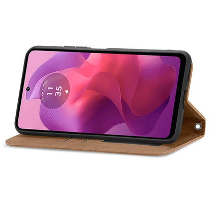 For Motorola Moto E14 4G / G04 4G / G04s 4G / G24 4G Case PU Leather Skin-Touch Stand Phone Cover