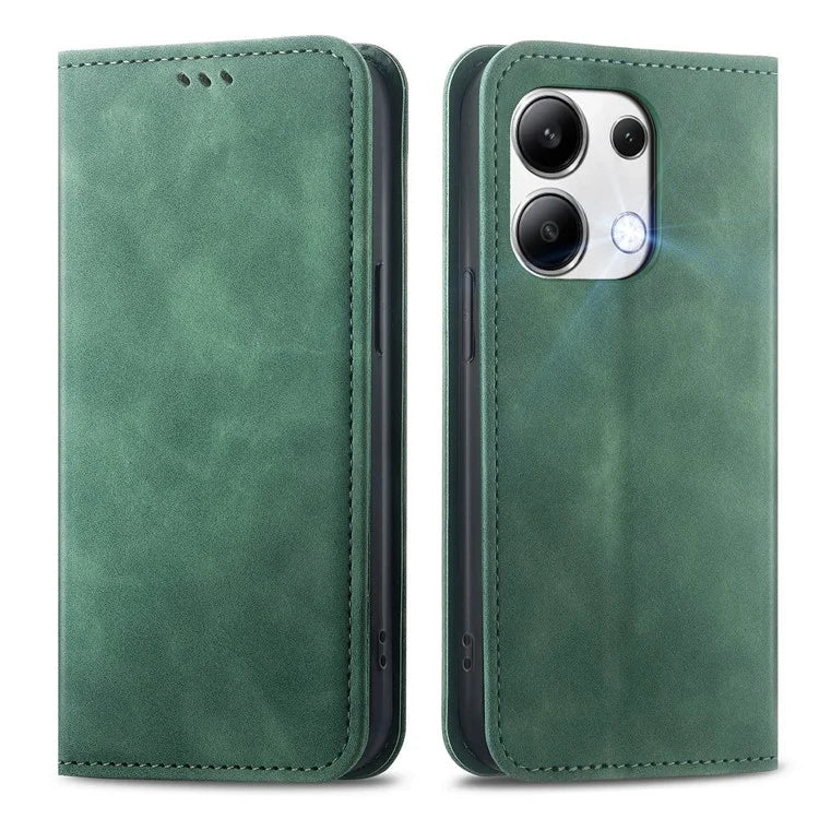 For Xiaomi Redmi Note 13 5G Wholesale Phone Cases Magnetic PU Leather Stand Mobile Phone Cover