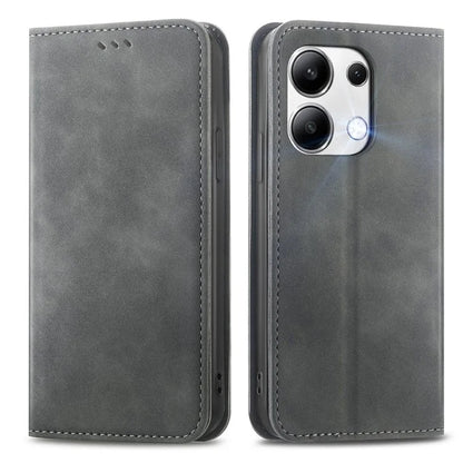For Xiaomi Redmi Note 13 4G Case PU Leather Fully Wrapped Skin-touch Phone Cover