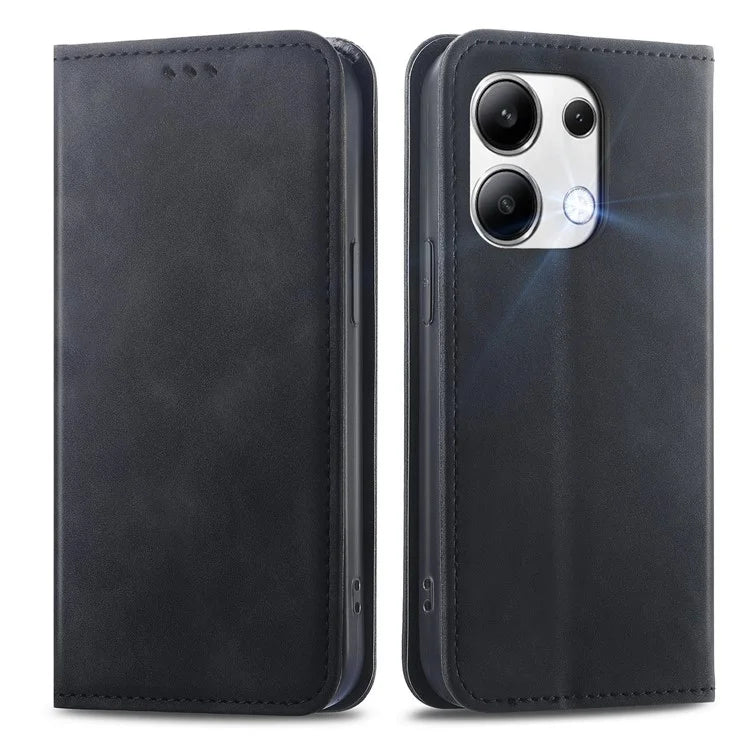 For Xiaomi Redmi Note 13 4G Case PU Leather Fully Wrapped Skin-touch Phone Cover