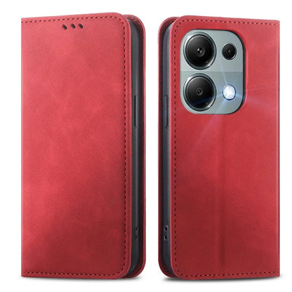 For Xiaomi Redmi Note 13 Pro 4G / Poco M6 Pro 4G Phone Case Magnetic Closing Skin-touch Leather Cover